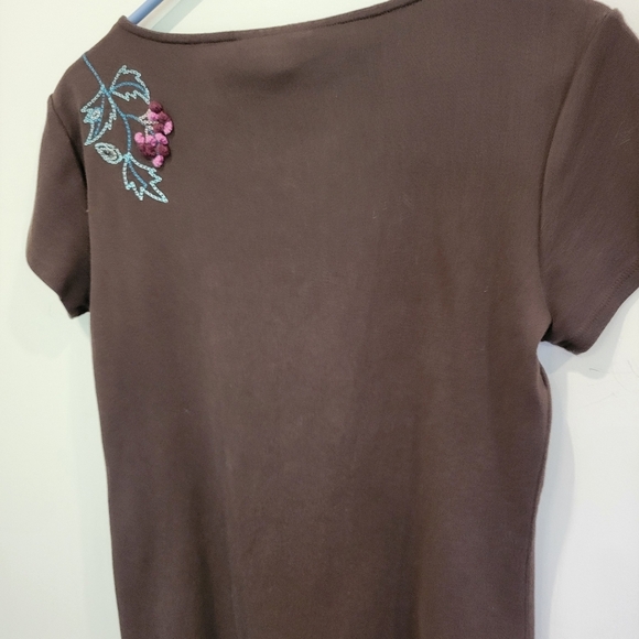 Style & Co 100% Cotton Knit Top Raised Embroidery Med - Picture 2 of 8